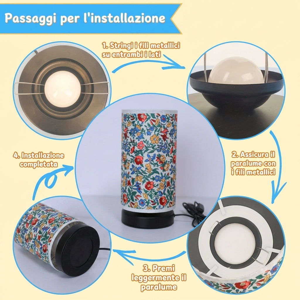 Lampada da Tavolo Floreale Botanica con Paralume Decorativo | Bellafiaba