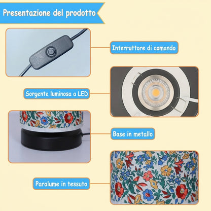Lampada da Tavolo Floreale Botanica con Paralume Decorativo | Bellafiaba