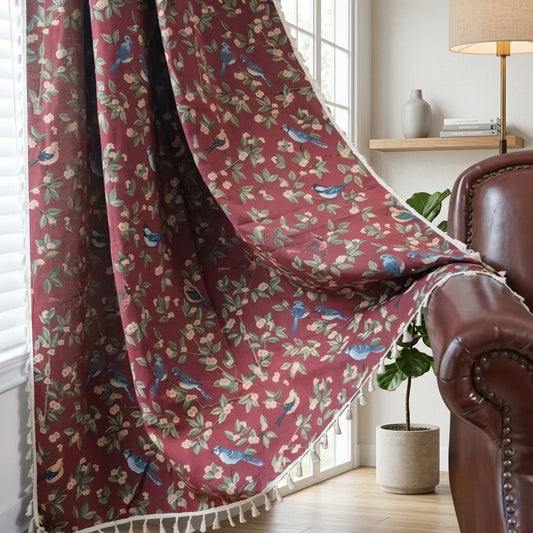 Floreale Intrecciato con Nappe Semi Oscurante Tenda Finestra | Pietrafina