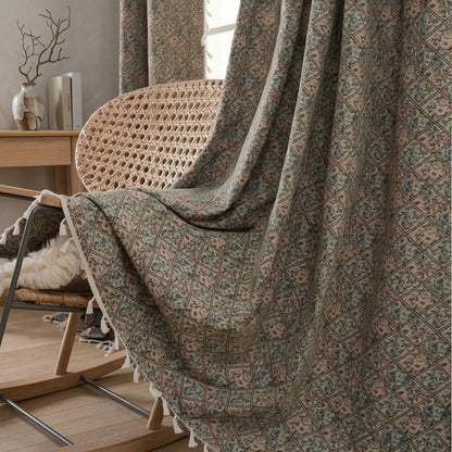 Floreale Intrecciato con Nappe Semi Oscurante Tenda Finestra | Pietrafina