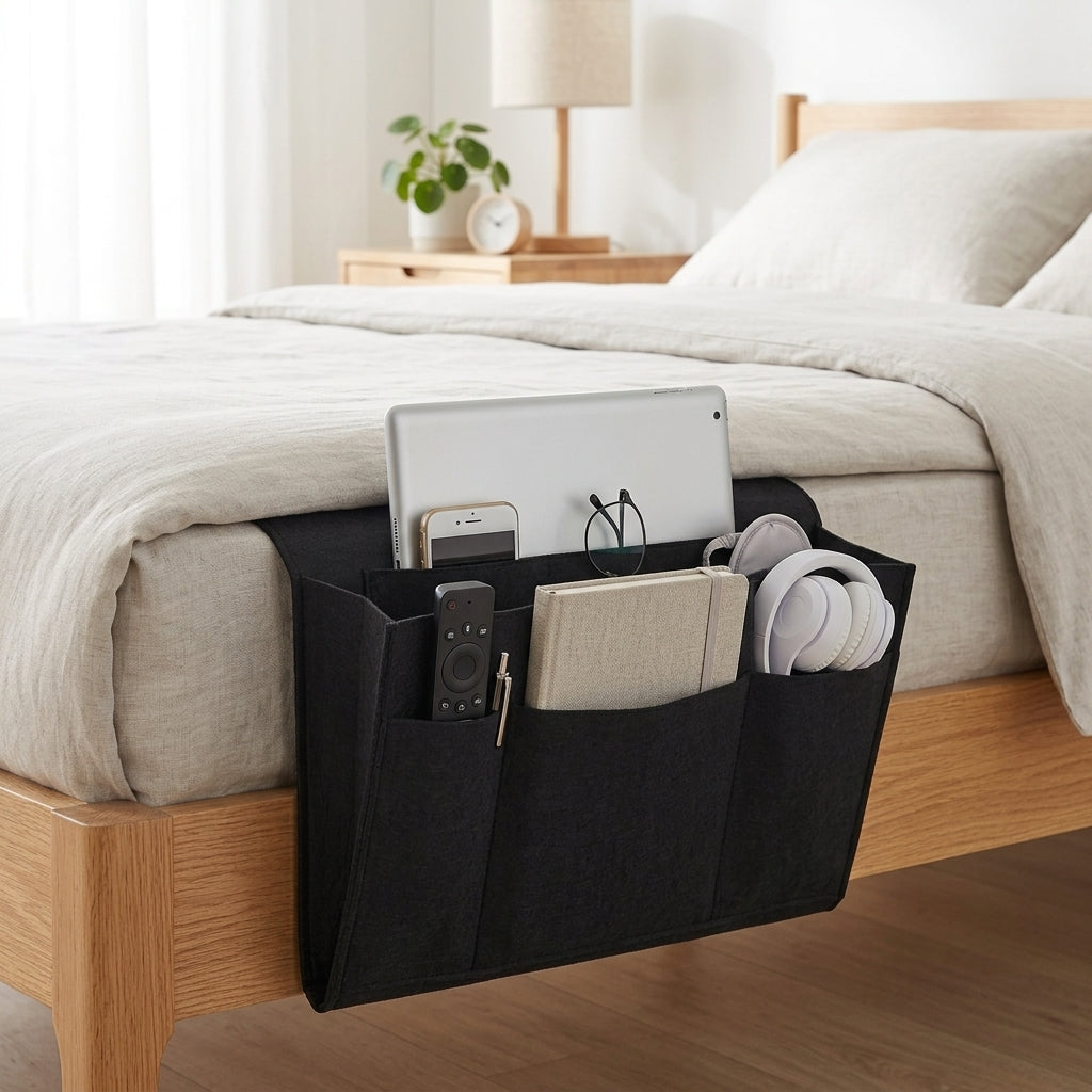 Organizer Letto Multitasche Portaoggetti con Tasche e Portacavi | Montefresco