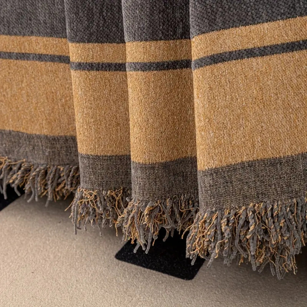 Safari Tigre Copridivano Reversibile Chenille Frange Decorativo | Vallacalma