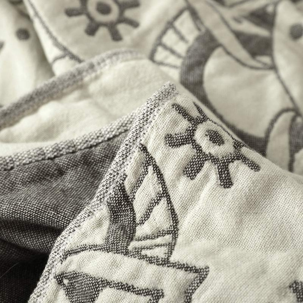 Mandala Floreale Coperta Reversibile Cotone Morbida Decorativa | Casalumea