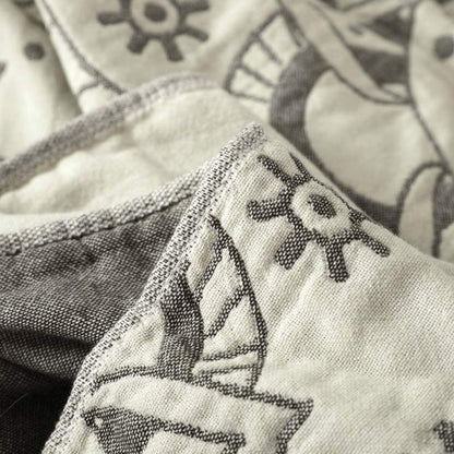 Mandala Floreale Coperta Reversibile Cotone Morbida Decorativa | Casalumea