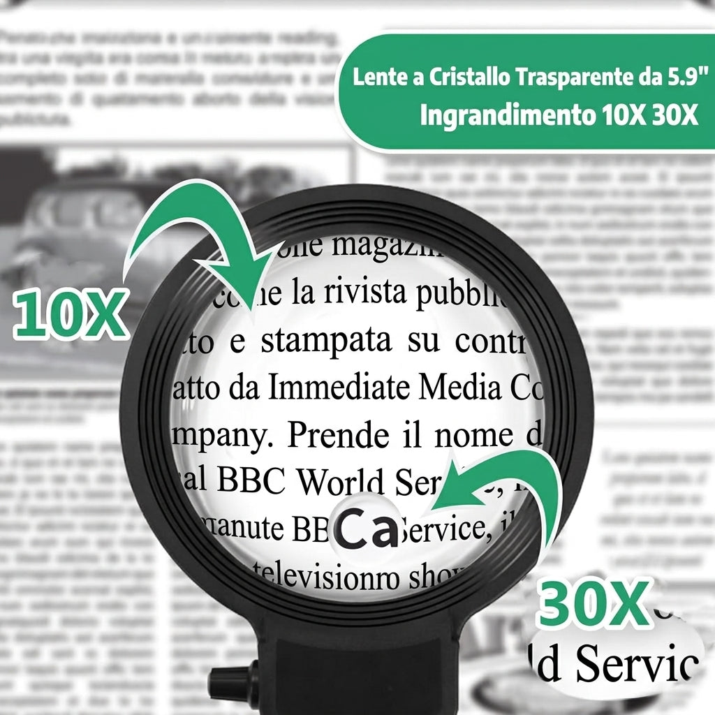 Lente Ingrandente LED Regolabile per Lettura Hobby e Lavoro | Avellora