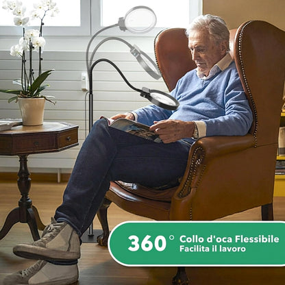 Lente Ingrandente LED Regolabile per Lettura Hobby e Lavoro | Avellora
