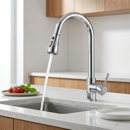 Rubinetto Cucina Telescopico Monocomando con Doccetta Estraibile | Aurabella