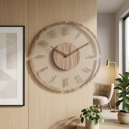 Orologio Scandinavo Minimalista Da Parete Con Struttura In Legno E Quarzo Silenzioso | Celestina