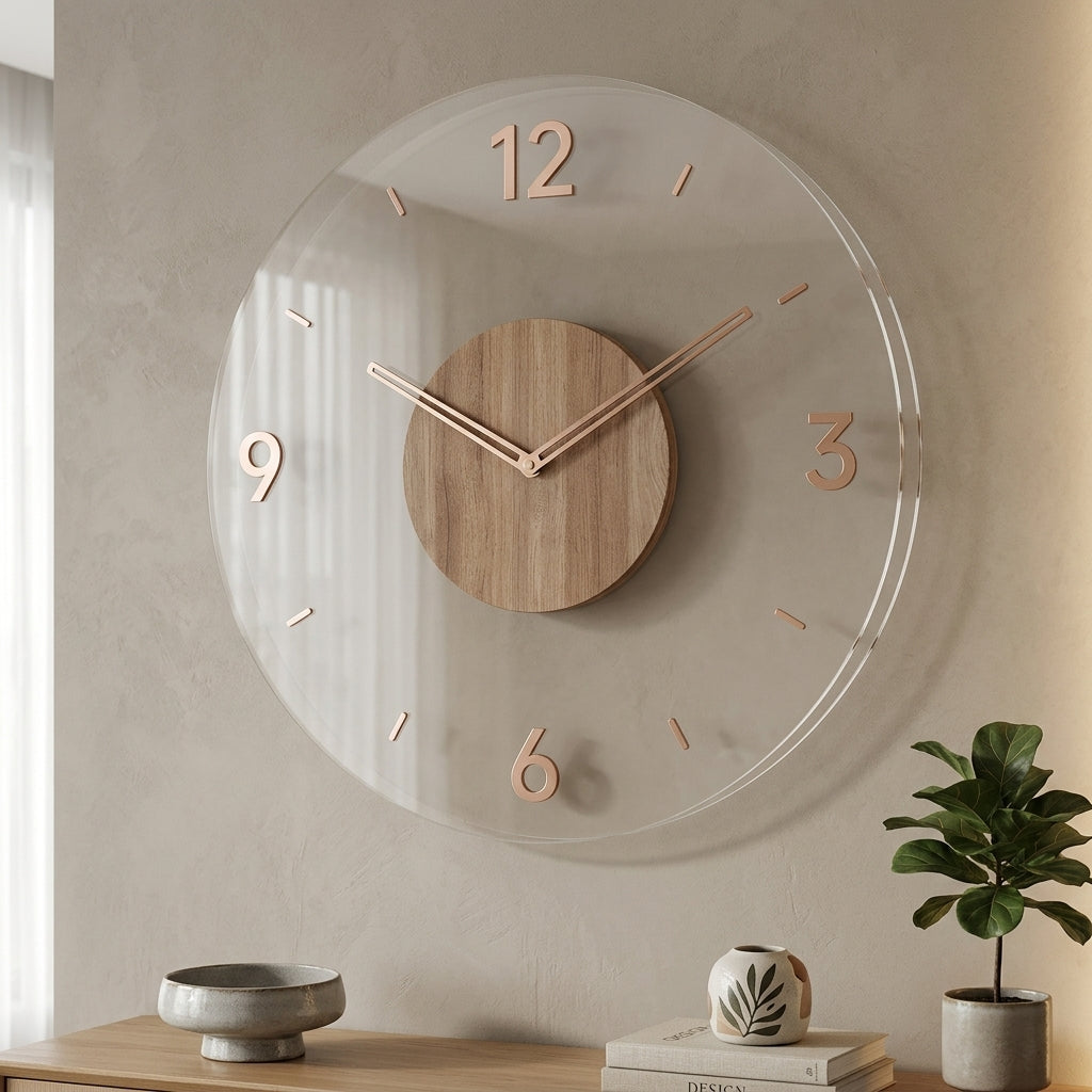 Orologio Scandinavo Minimalista Da Parete Con Struttura In Legno E Quarzo Silenzioso | Celestina