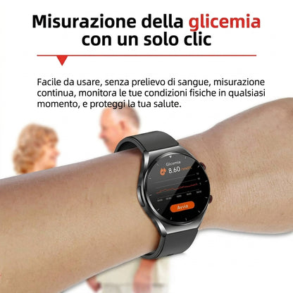 Smartwatch Salute Con Glicemia Pressione One Click E Monitoraggio ECG EKG HRV | Ceravento