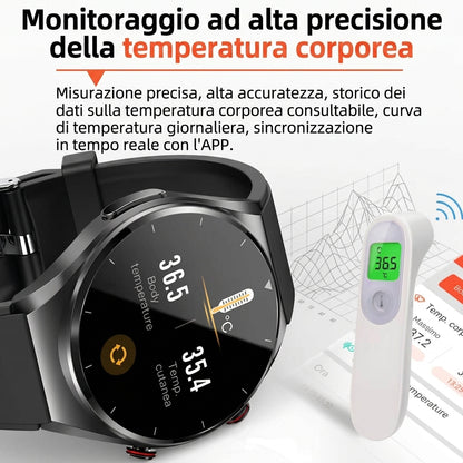 Smartwatch Salute Con Glicemia Pressione One Click E Monitoraggio ECG EKG HRV | Ceravento
