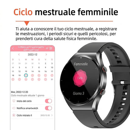 Smartwatch Salute Con Glicemia Pressione One Click E Monitoraggio ECG EKG HRV | Ceravento