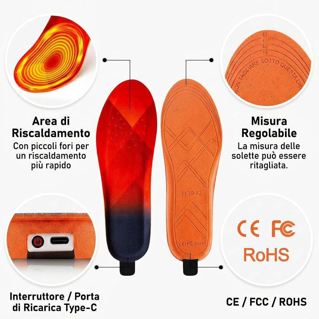 Solette Riscaldanti Wireless Con Batteria Ricaricabile E Temperatura Regolabile | Cieloluce