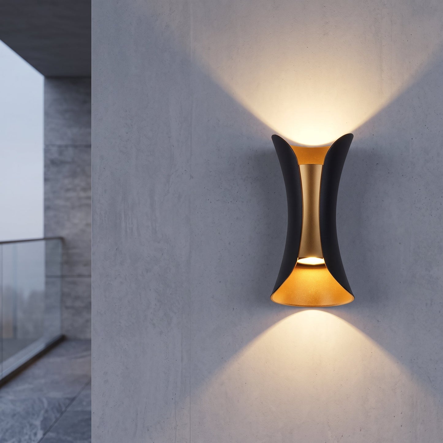 Lampada da Parete Curva LED per Esterni dal Design Moderno | Zorvetha