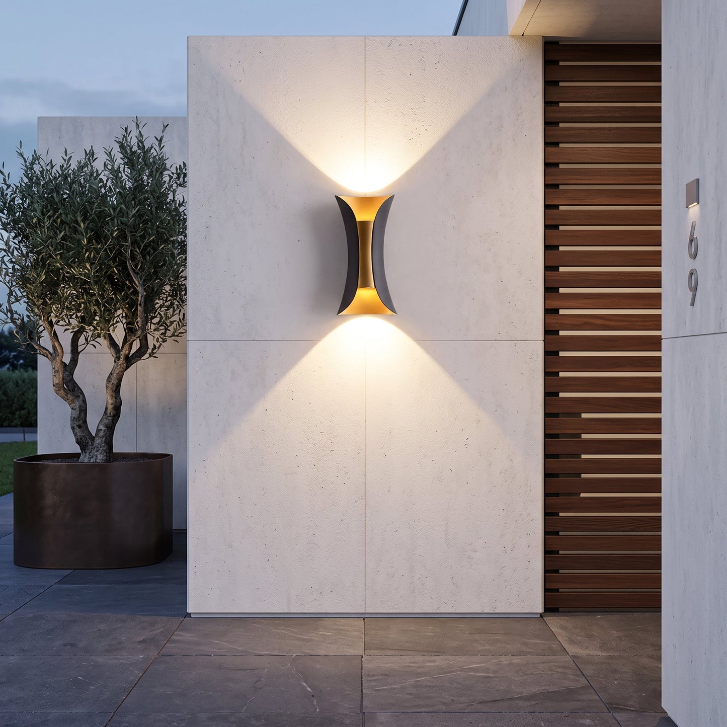 Lampada da Parete Curva LED per Esterni dal Design Moderno | Zorvetha