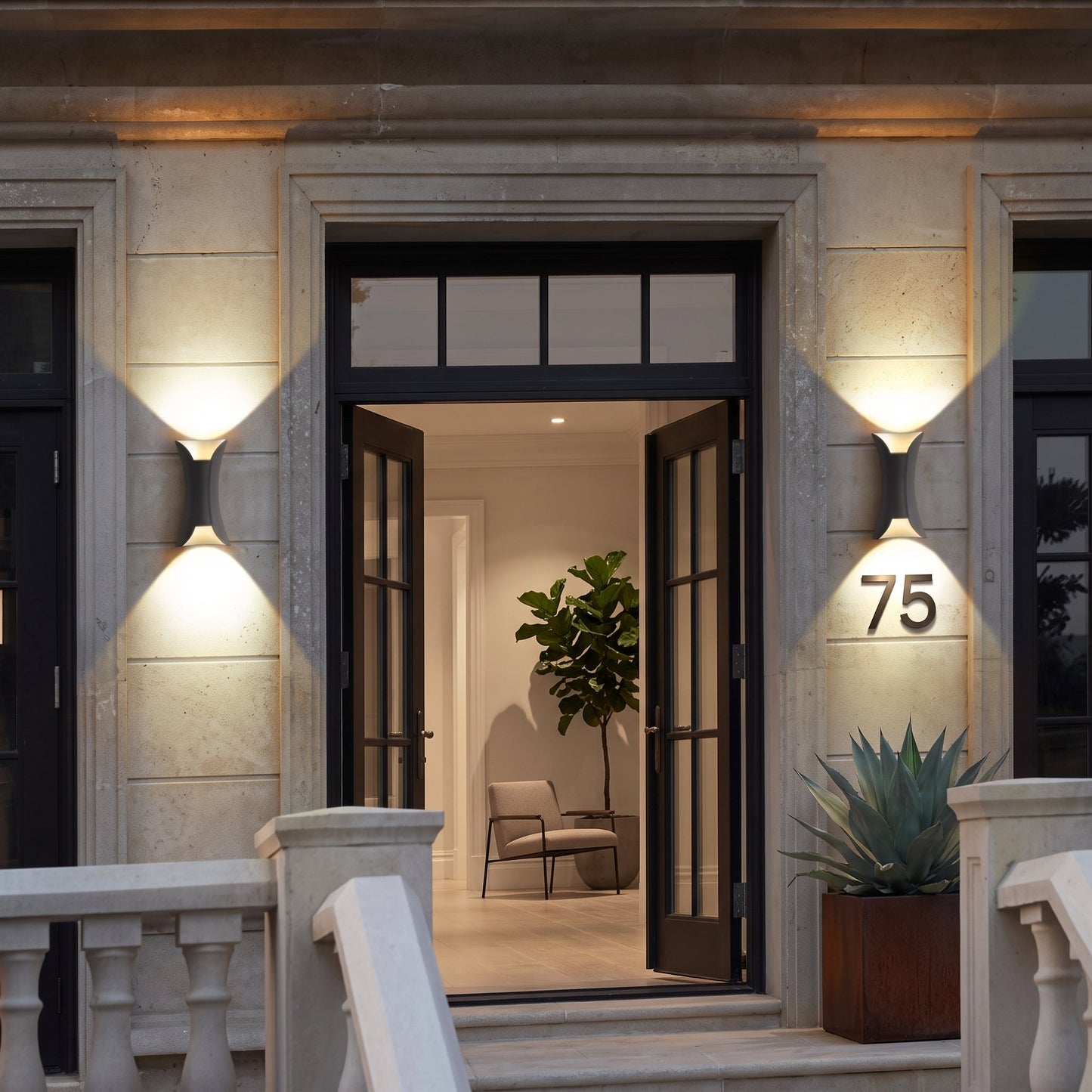 Lampada da Parete Curva LED per Esterni dal Design Moderno | Zorvetha