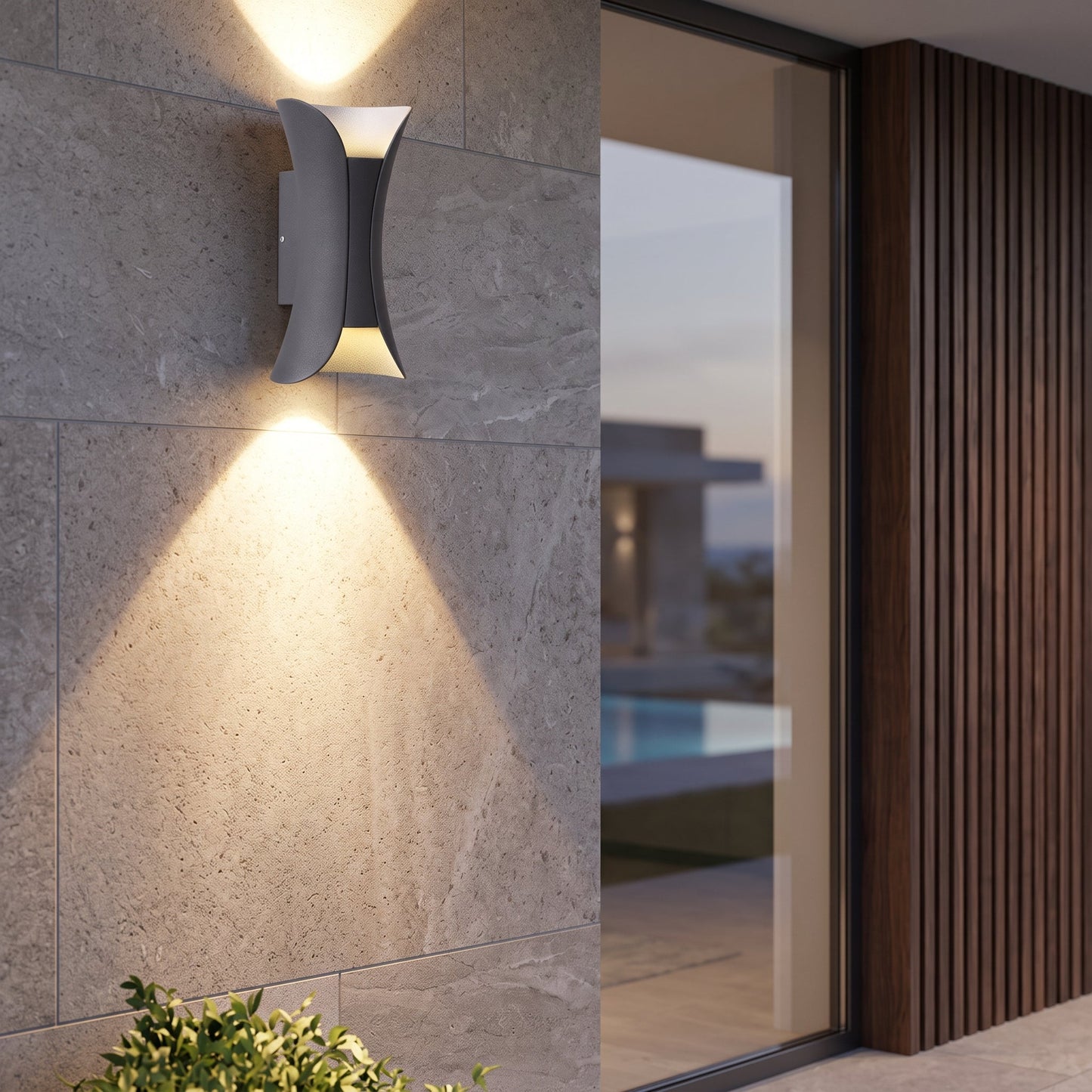 Lampada da Parete Curva LED per Esterni dal Design Moderno | Zorvetha