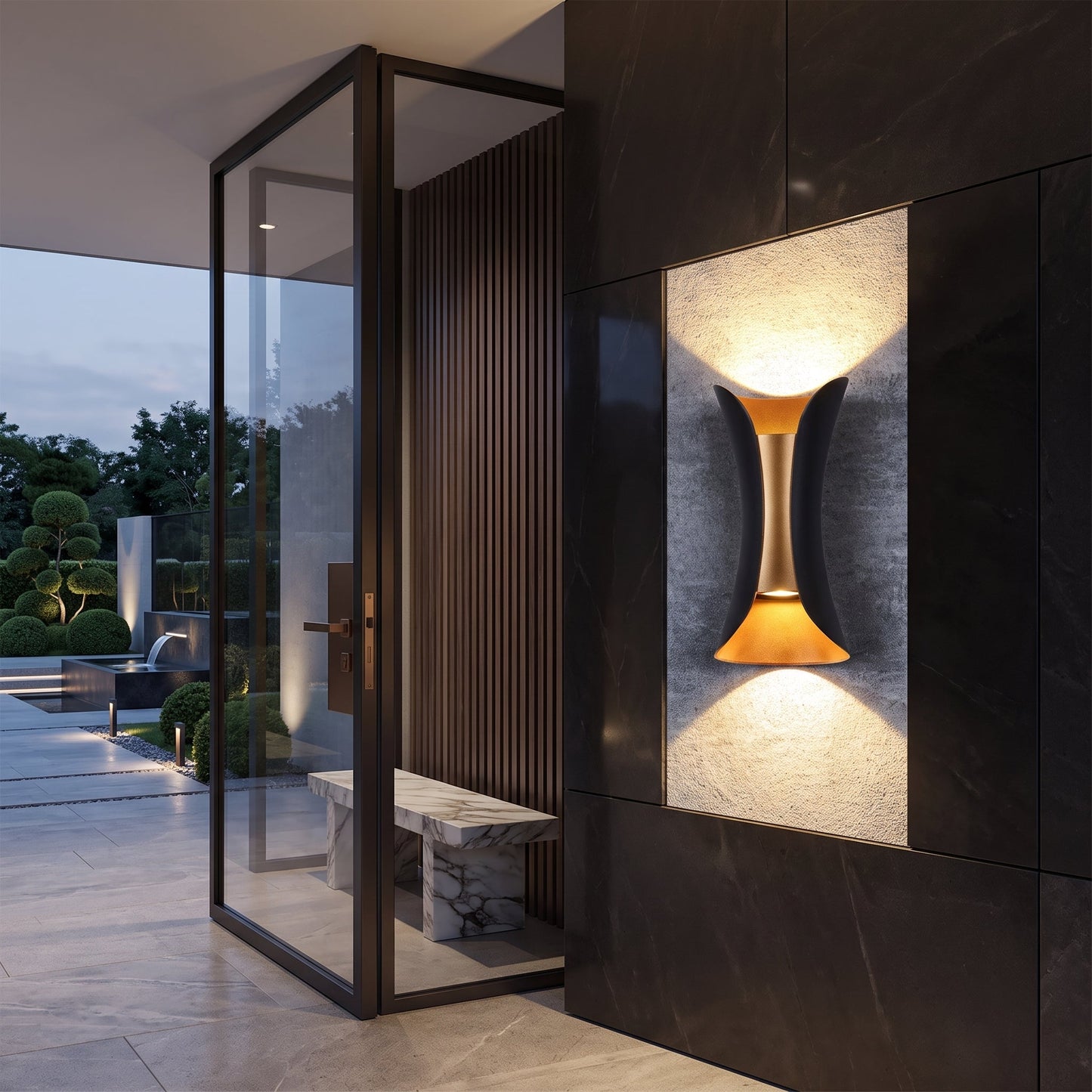 Lampada da Parete Curva LED per Esterni dal Design Moderno | Zorvetha