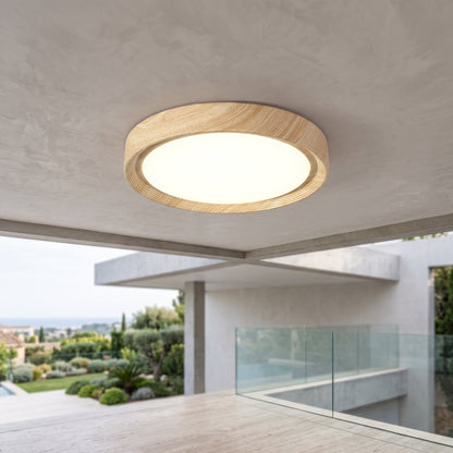 Plafoniera Rotonda Moderna Effetto Legno | Legnovia
