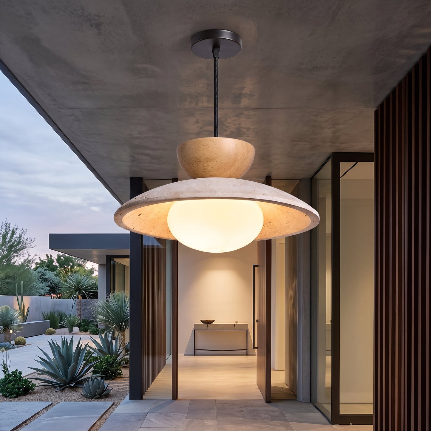 Lampada a Sospensione Moderna in Travertino per Interni Eleganti | Virestoq