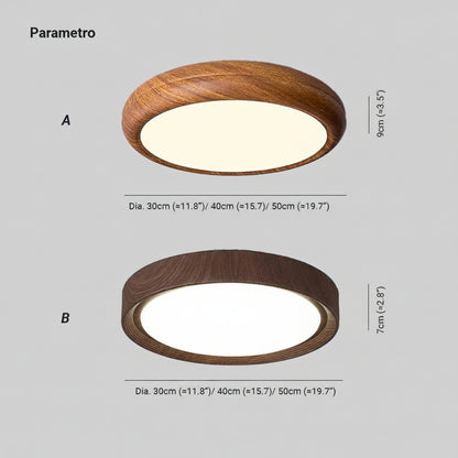 Plafoniera Rotonda Moderna Effetto Legno | Rovereluce