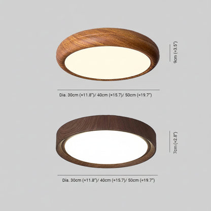 Plafoniera Rotonda Moderna Effetto Legno | Legnovia