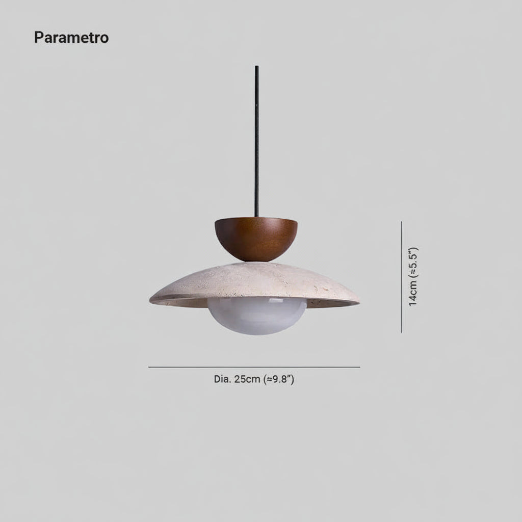 Lampada a Sospensione Moderna in Travertino | Pietraluce