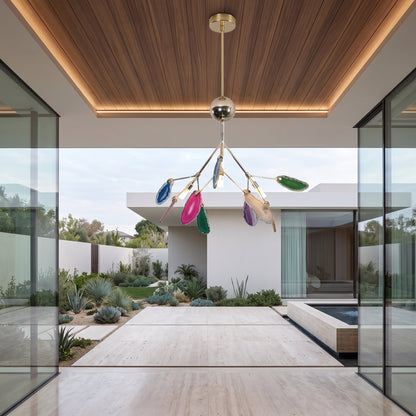 Lampadario Moderno Firefly con Rami in Agata | Bellaluce