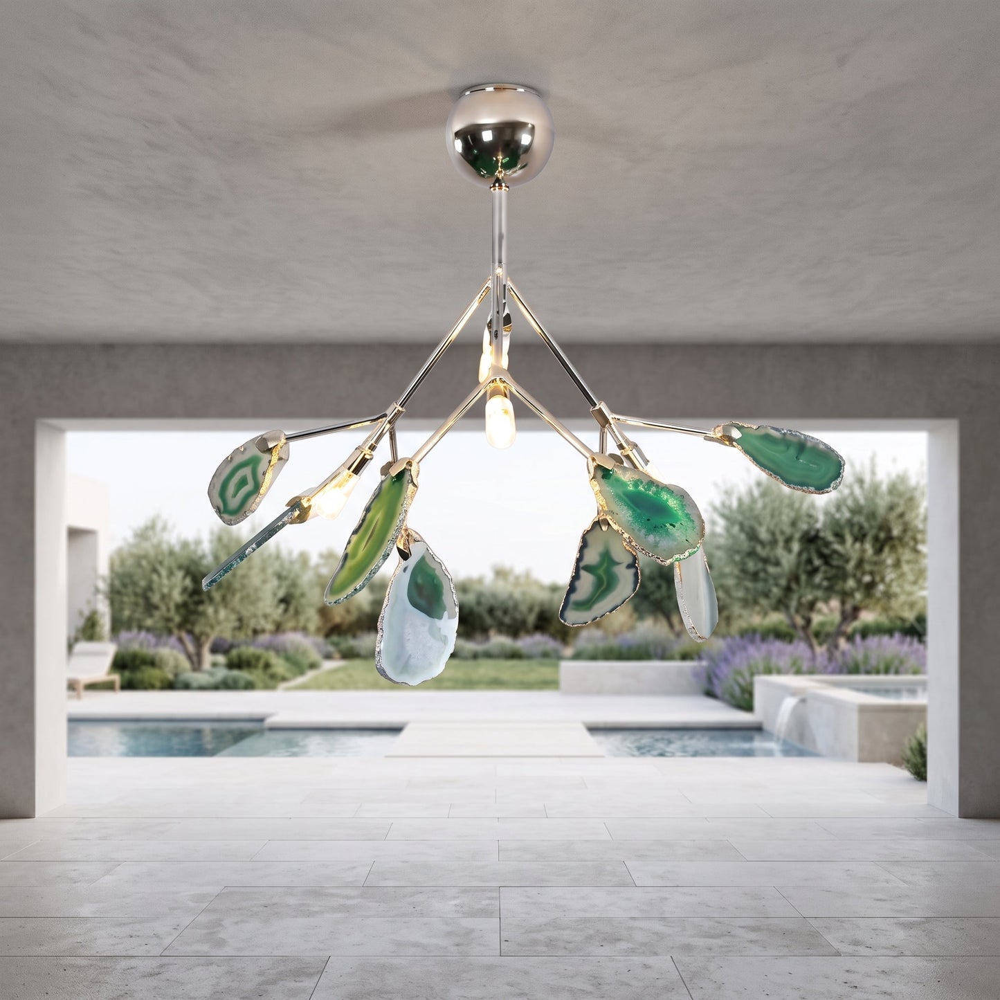 Lampadario Moderno Firefly con Rami in Agata | Bellaluce