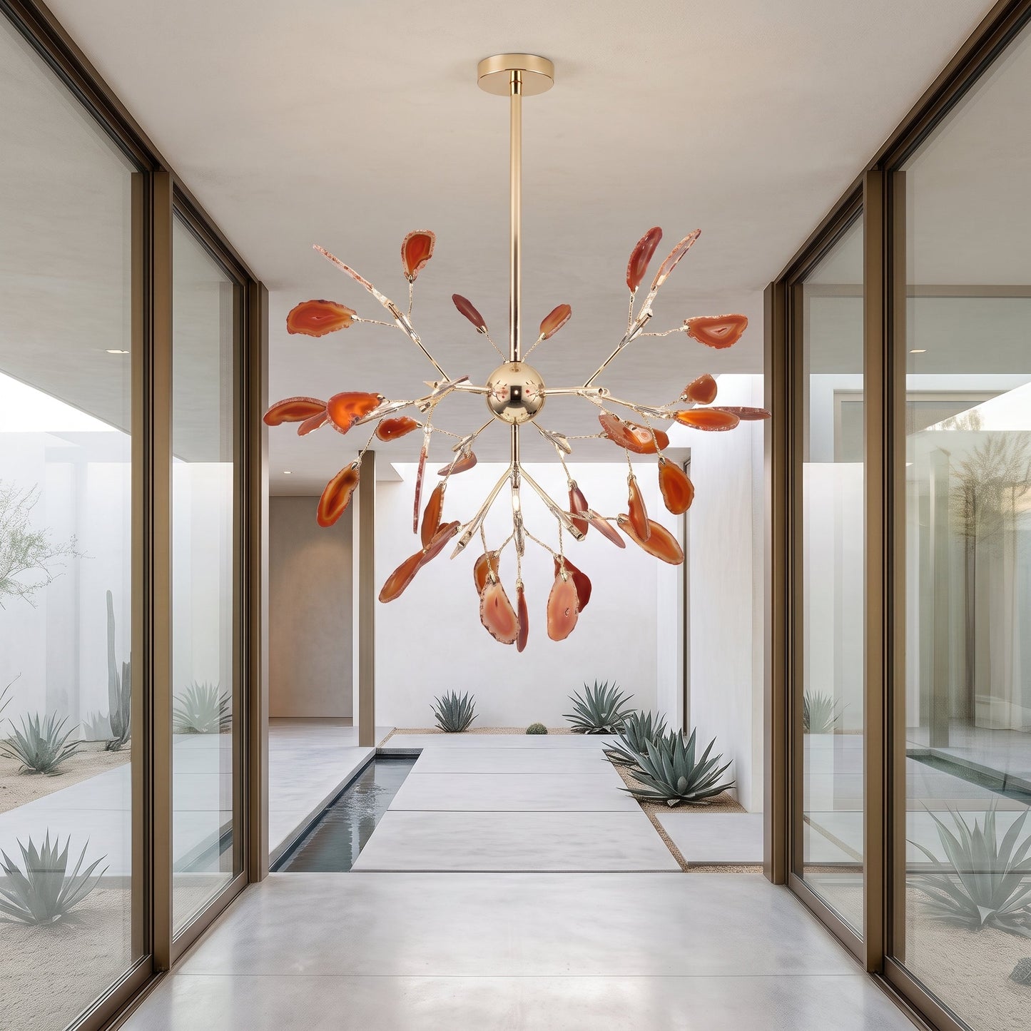Lampadario Moderno Firefly con Rami in Agata | Bellaluce