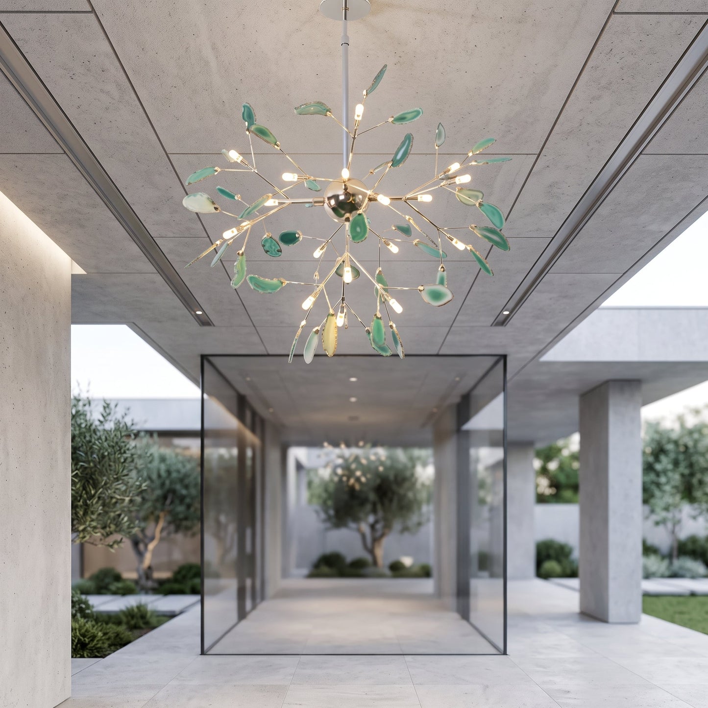 Lampadario Moderno Firefly con Rami in Agata | Bellaluce
