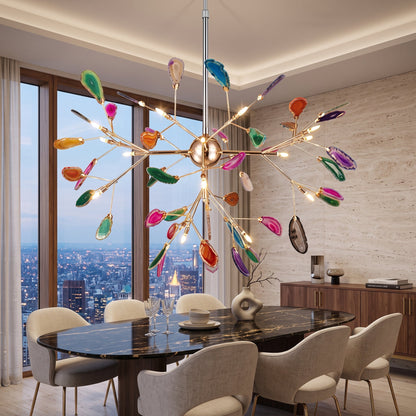 Lampadario Moderno Firefly con Rami in Agata | Bellaluce