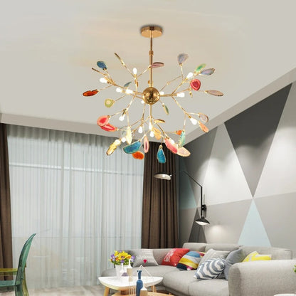 Lampadario Moderno Firefly con Rami in Agata | Bellaluce