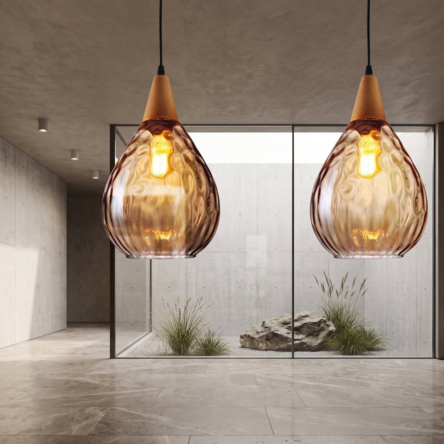 Lampada a Sospensione in Vetro Effetto Onde | Riviera