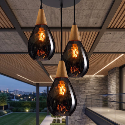 Lampada a Sospensione in Vetro Effetto Onde | Riviera