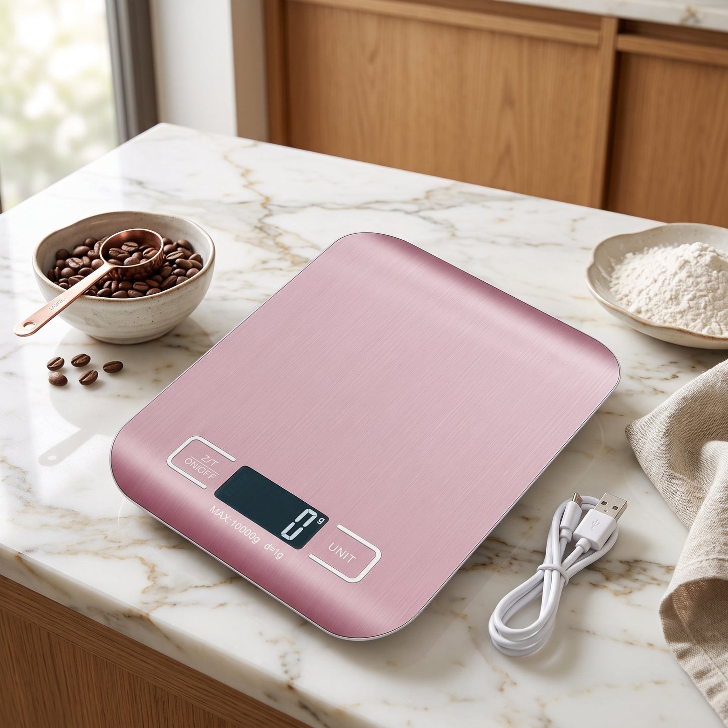 Bilancia Digitale da Cucina LCD con Ricarica USB ad Alta Precisione | Pesatura