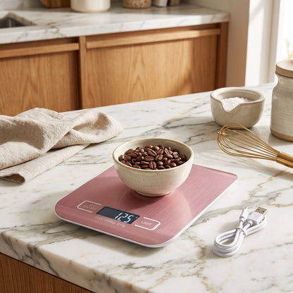 Bilancia Digitale da Cucina LCD con Ricarica USB ad Alta Precisione | Pesatura