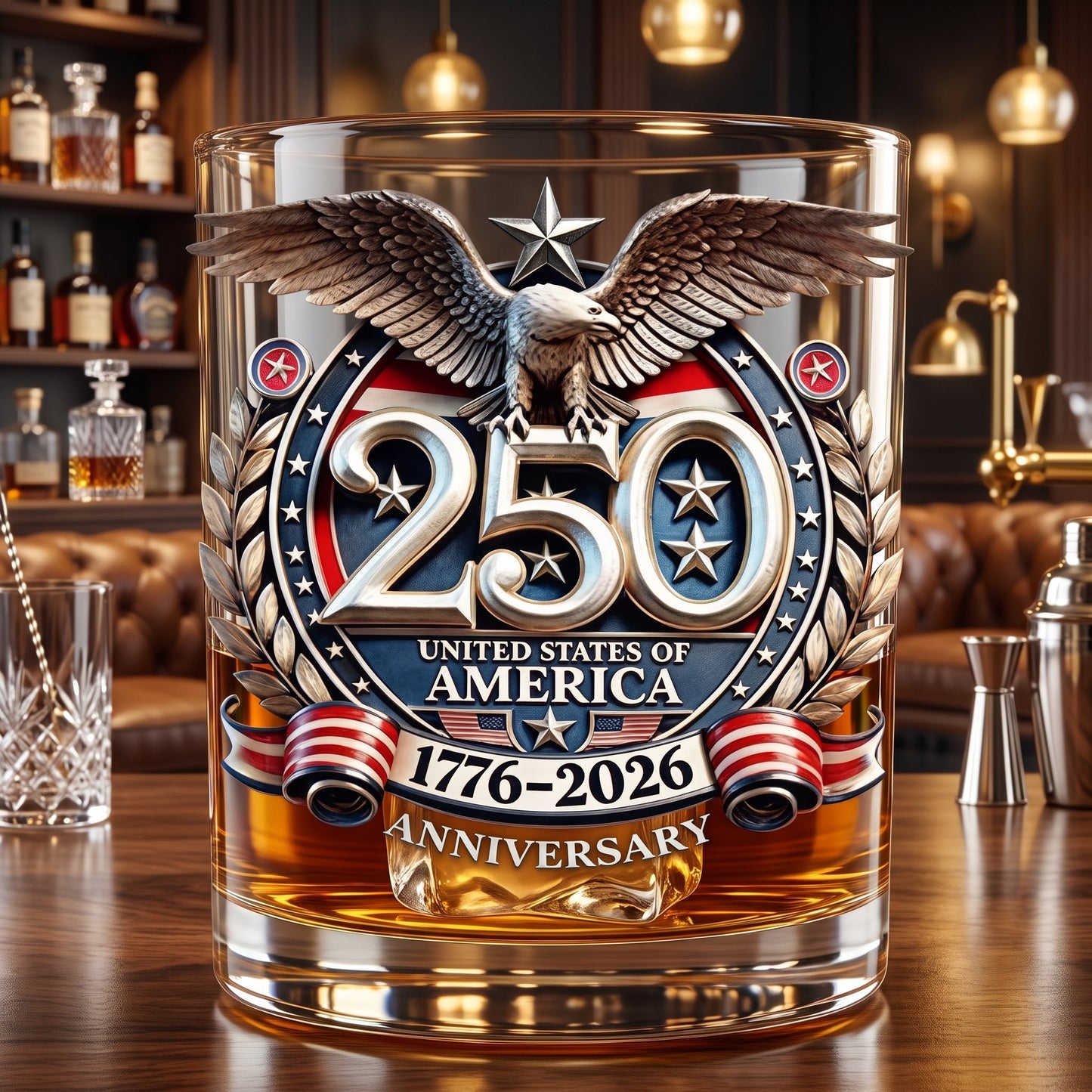 Bicchiere da Whisky con Aquila Decorativa | Aquavetro