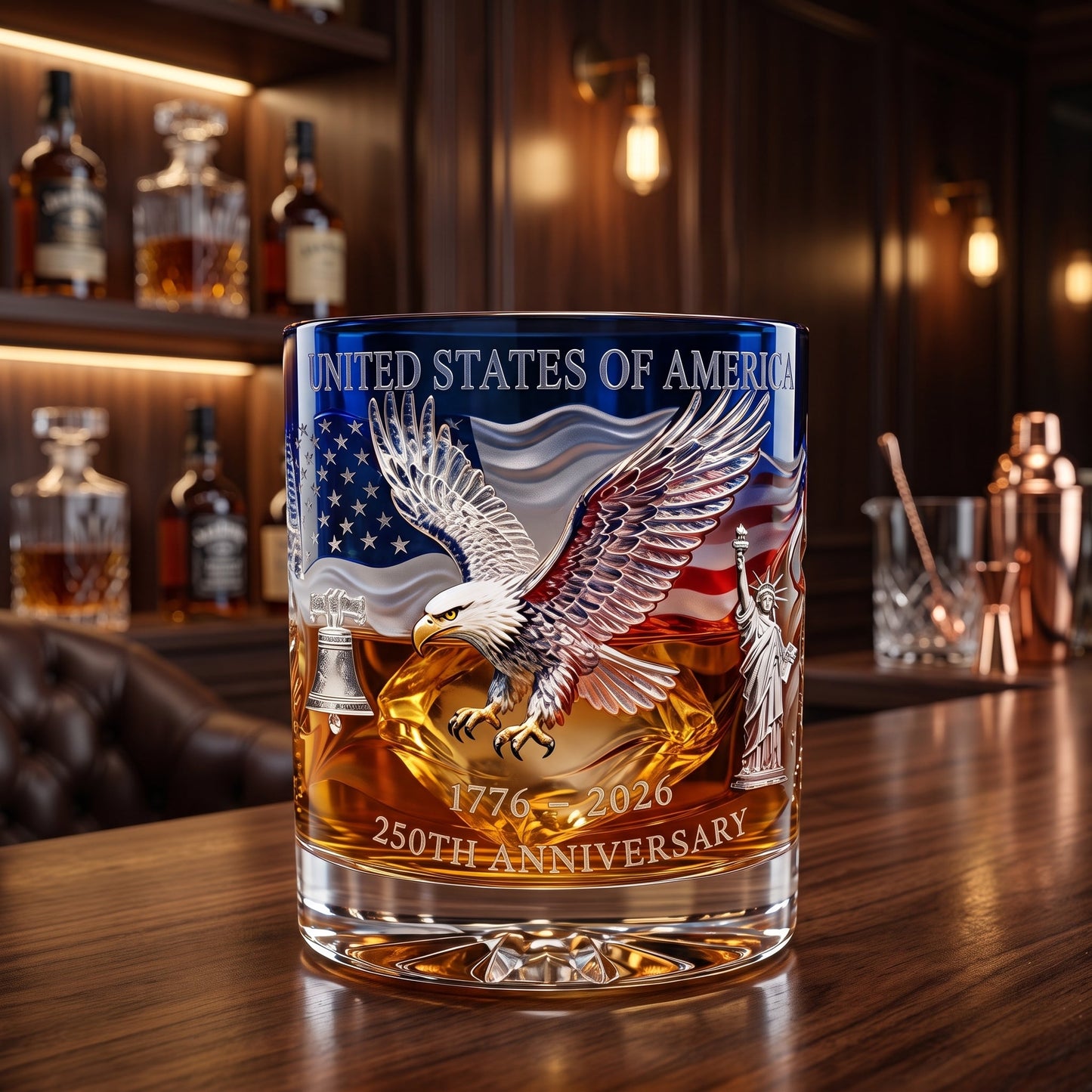 Bicchiere da Whisky con Aquila Decorativa | Aquavetro