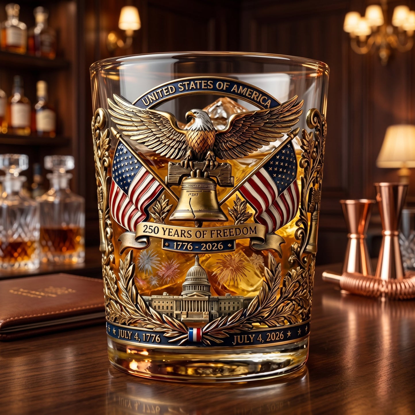 Bicchiere da Whisky con Aquila Decorativa | Aquavetro