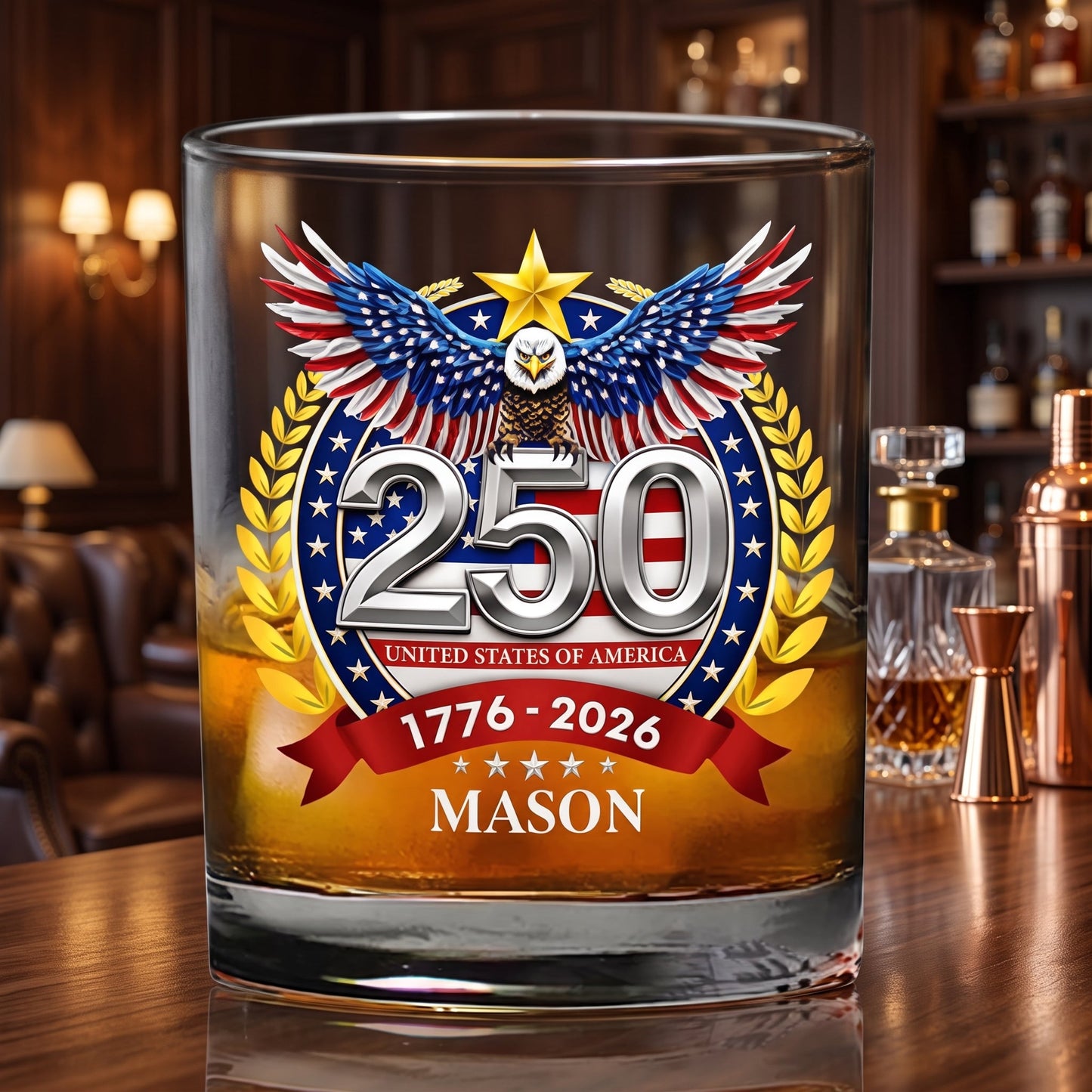 Bicchiere da Whisky con Aquila Decorativa | Aquavetro
