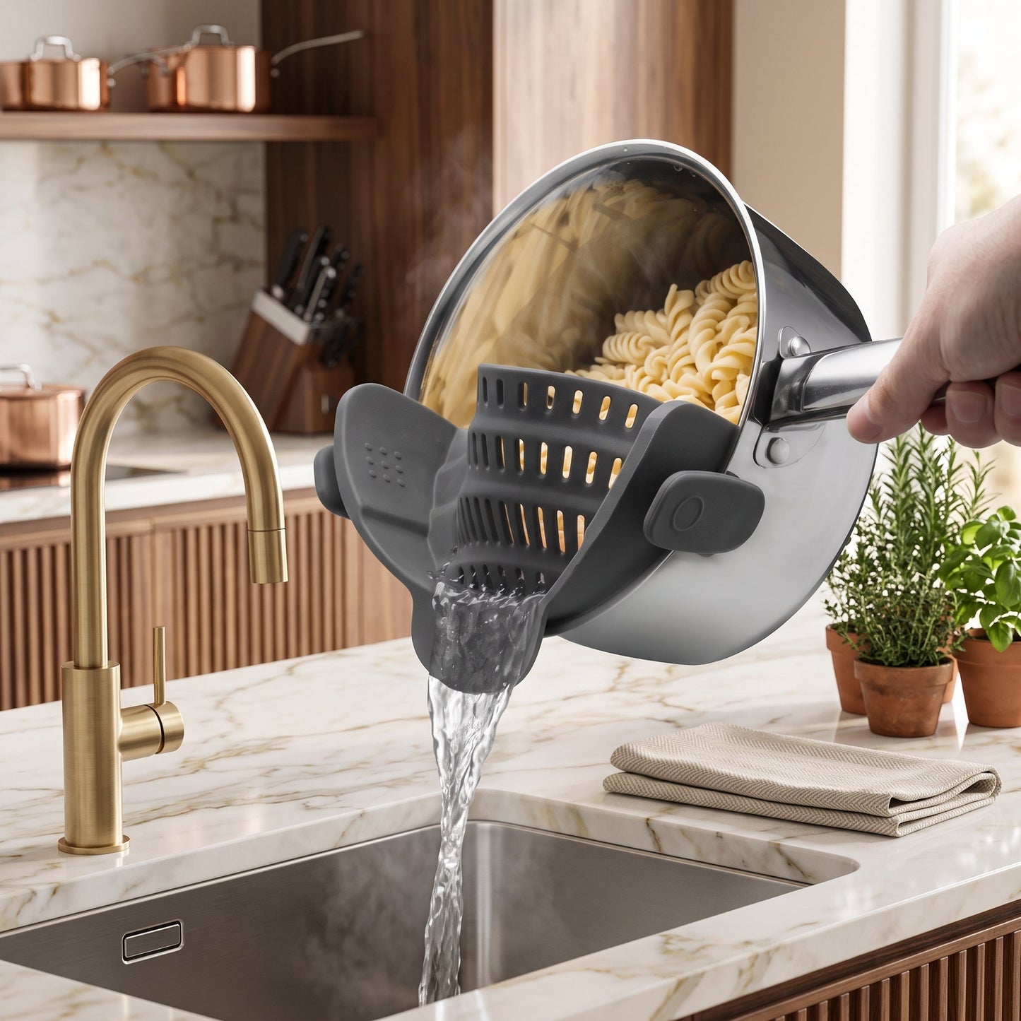 Scolapasta Regolabile a Clip per Pentole | Colapenta
