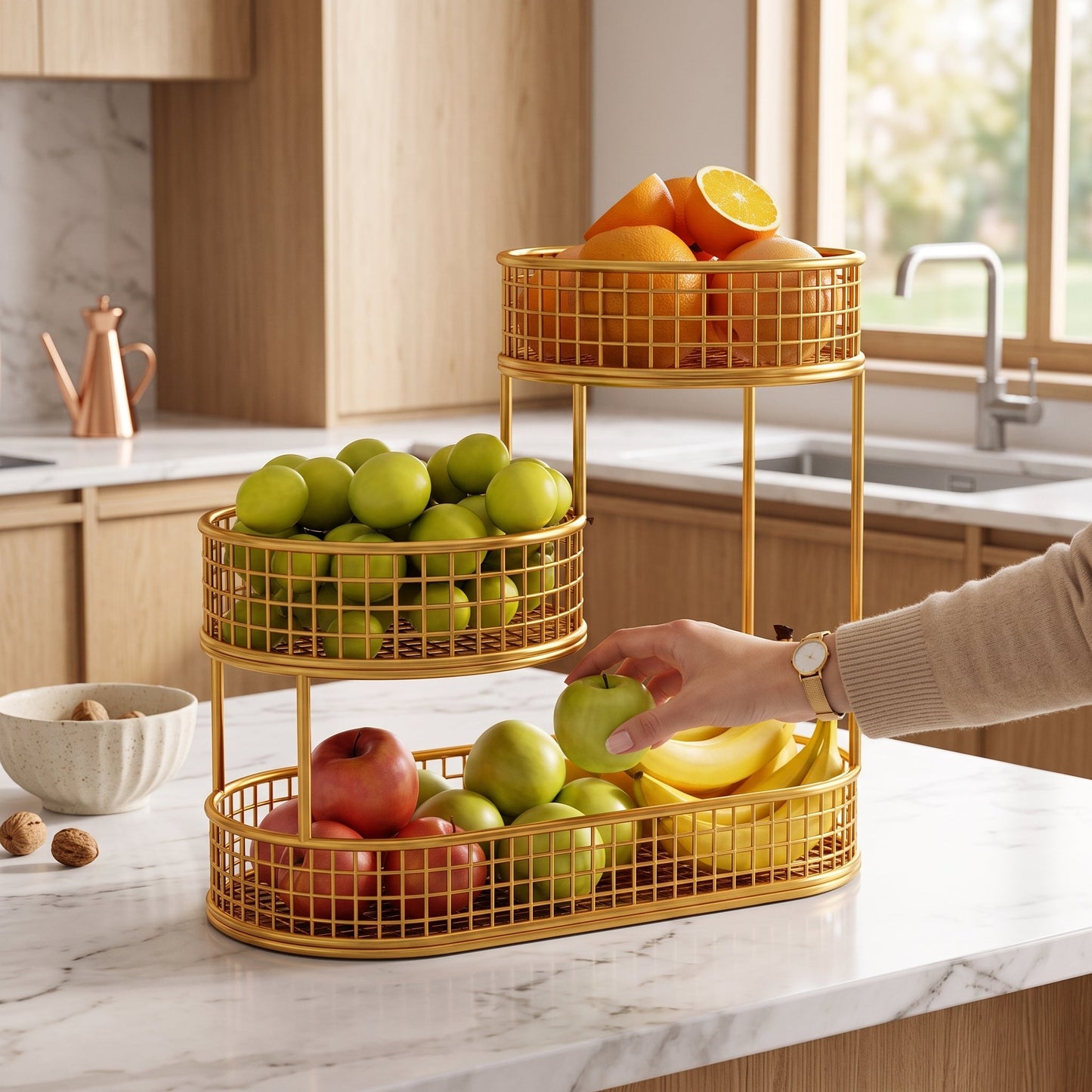 Cestino Portafrutta a Più Livelli in Acciaio | Fruttiera