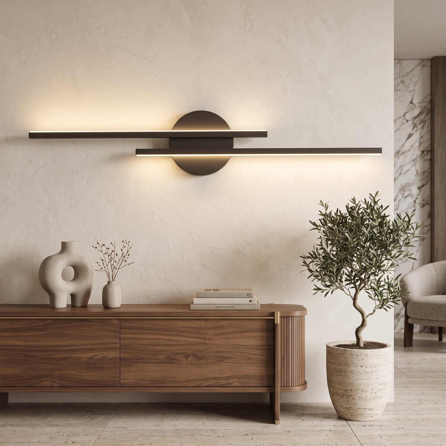 Applique LED Moderna Doppia da Parete | Lumivento