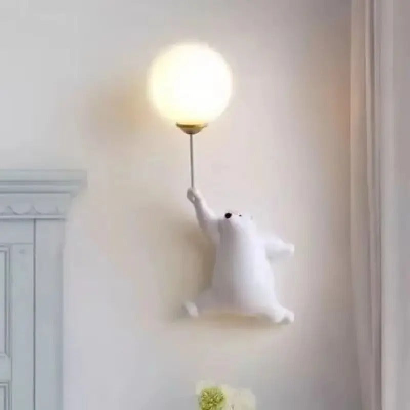 Applique LED Orso Polare Cartoon per Camerette Moderne | Lumivento