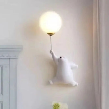 Applique LED Orso Polare Cartoon per Camerette Moderne | Lumivento