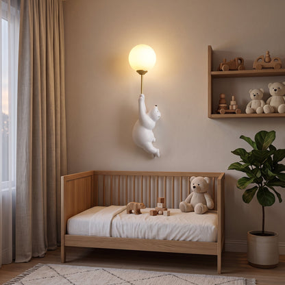 Applique LED Orso Polare Cartoon per Camerette Moderne | Lumivento