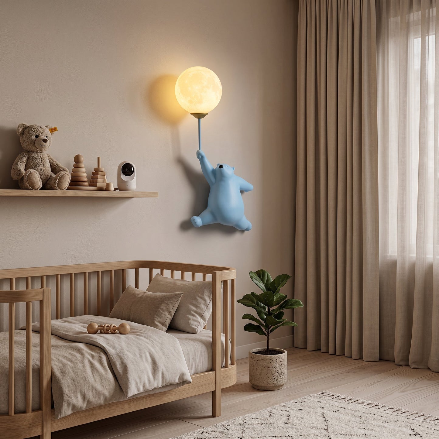 Applique LED Orso Polare Cartoon per Camerette Moderne | Lumivento