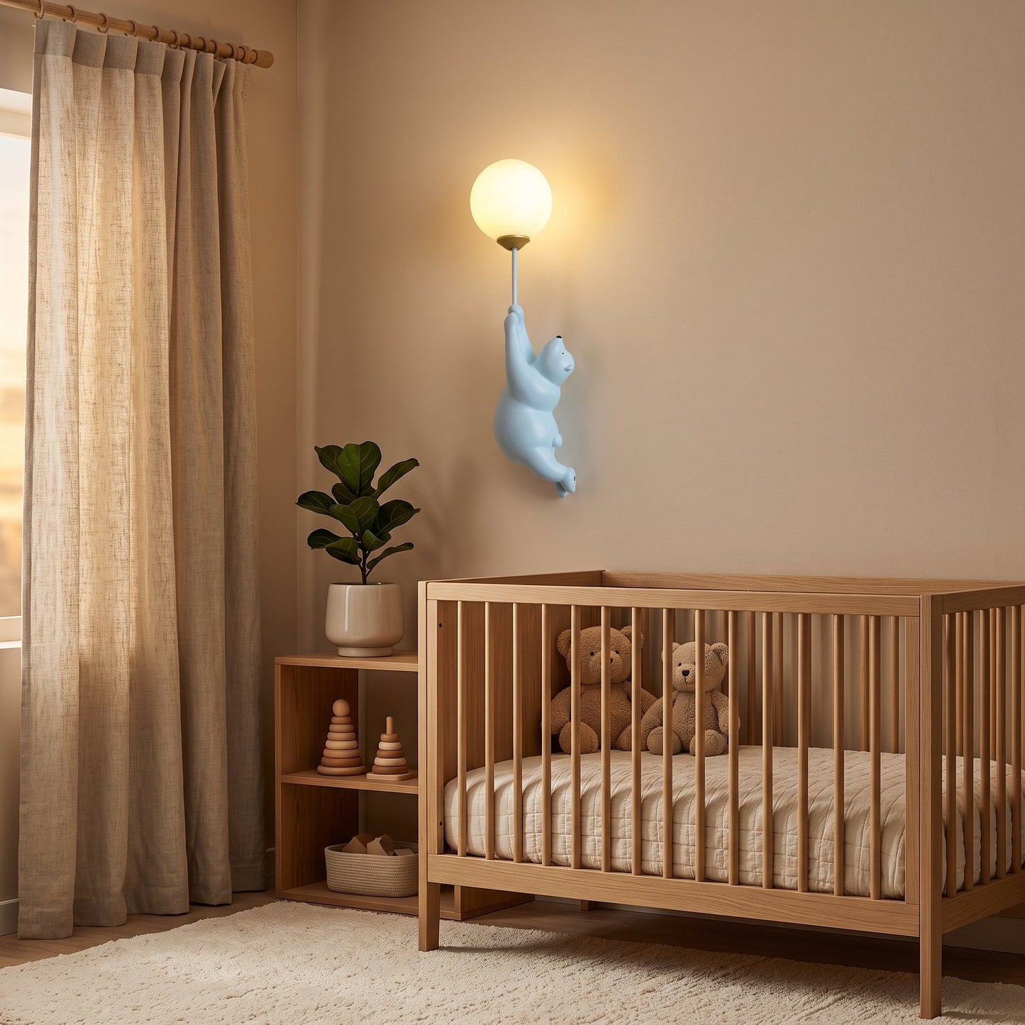 Applique LED Orso Polare Cartoon per Camerette Moderne | Lumivento