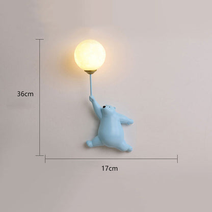 Applique LED Orso Polare Cartoon per Camerette Moderne | Lumivento
